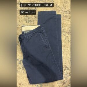 J. Crew Stretch Slim Navy Chinos